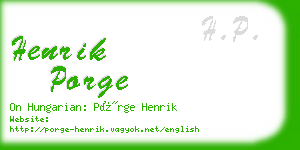 henrik porge business card